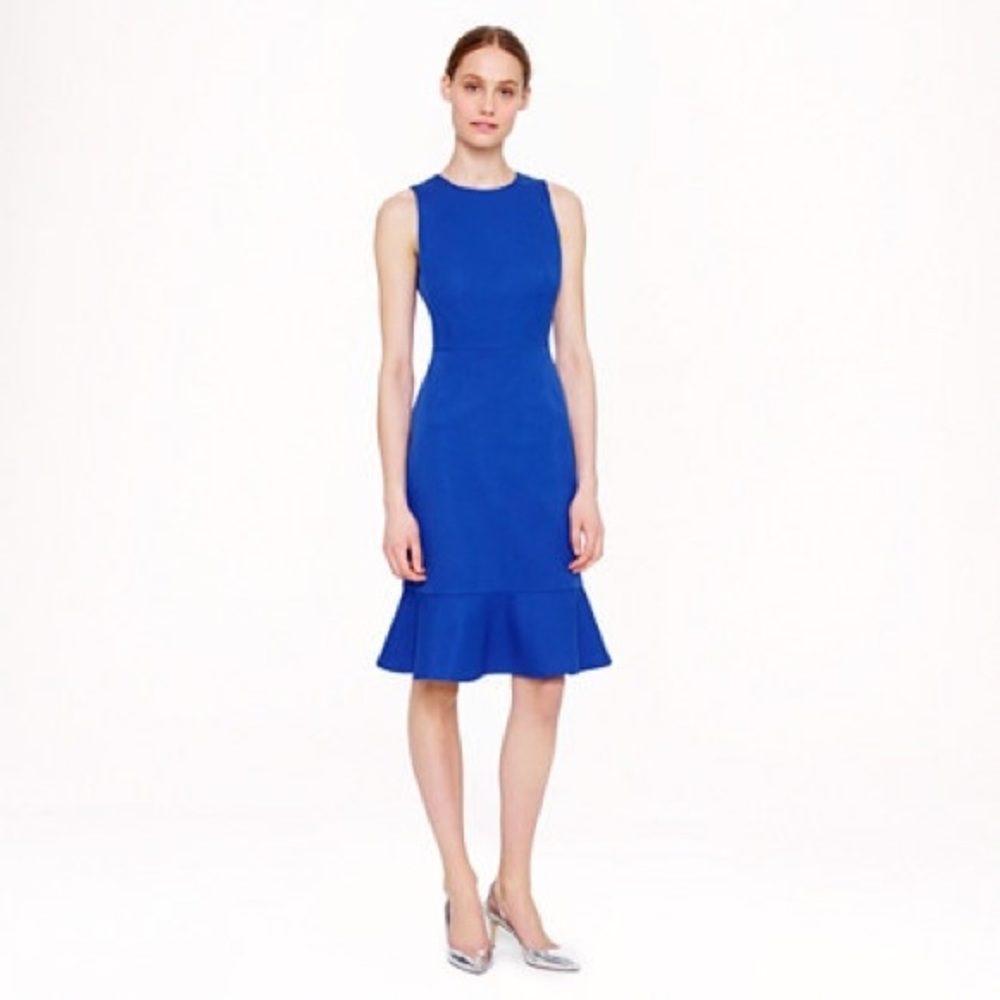 NWT J Crew Ruffle-Hem Dress in Stretch Cotton sz 8